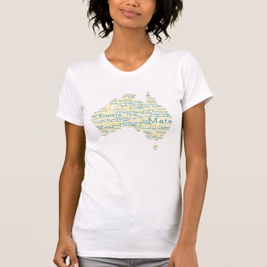 オーストラリアのスラング地図 Tシャツ (正面)