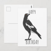 オーストラリアのセイタカオウムの誕生日カード ポストカード (正面/裏面)