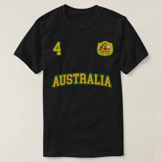 オーストラリアのチームスポーツ番号4サッカーAustralian F Tシャツ (デザイン正面)