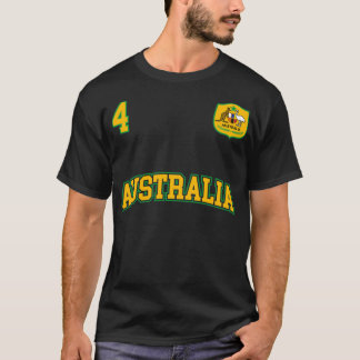 オーストラリアのチームスポーツ番号4サッカーAustralian F Tシャツ