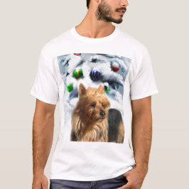 オーストラリアのテリアのクリスマスプレゼント Tシャツ