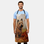 オーストラリアのテリアイン紅葉秋インスパイア エプロン (着用した状態)