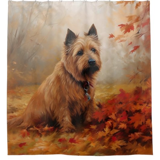 オーストラリアのテリアイン紅葉秋インスパイア シャワーカーテン (正面)