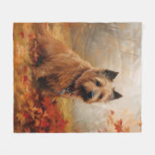 オーストラリアのテリアイン紅葉秋インスパイア フリースブランケット (正面(横))