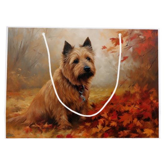 オーストラリアのテリアイン紅葉秋インスパイア ラージペーパーバッグ (裏面)