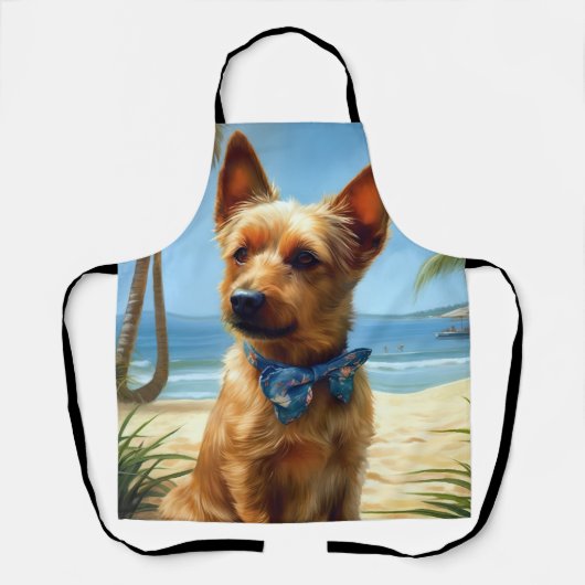 オーストラリアのテリアオンビーチ犬の恋人の夏のギフト エプロン (正面)