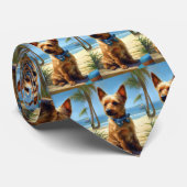オーストラリアのテリアオンビーチ犬の恋人の夏のギフト ネクタイ (ロール)