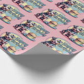 オーストラリアのテリアカラフル犬 ラッピングペーパー (角)