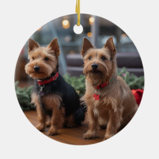 オーストラリアのテリアクリスマスクルーズ:ポーソーム セラミックオーナメント (裏面)