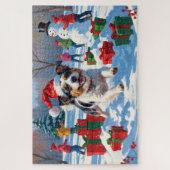 オーストラリアのテリアクリスマスフェスティバルスノーシーン ジグソーパズル (縦)