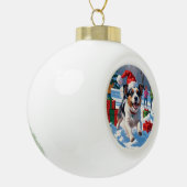 オーストラリアのテリアクリスマスフェスティバルスノーシーン セラミックボールオーナメント (左)