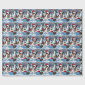 オーストラリアのテリアクリスマスフェスティバルスノーシーン ラッピングペーパー (フラット)