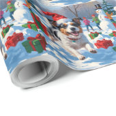 オーストラリアのテリアクリスマスフェスティバルスノーシーン ラッピングペーパー (ロールコーナー)