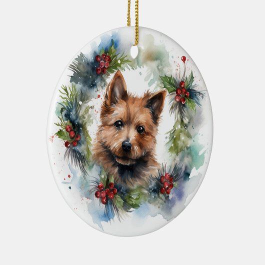 オーストラリアのテリアクリスマスリースフェスティバルカップ セラミックオーナメント (右)