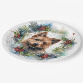 オーストラリアのテリアクリスマスリースフェスティバルカップ ペーパープレート (アングル)