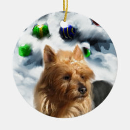 オーストラリアのテリアクリスマス セラミックオーナメント