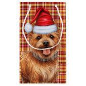 オーストラリアのテリアドッグホリデープレイドクリスマス スモールペーパーバッグ (裏面)