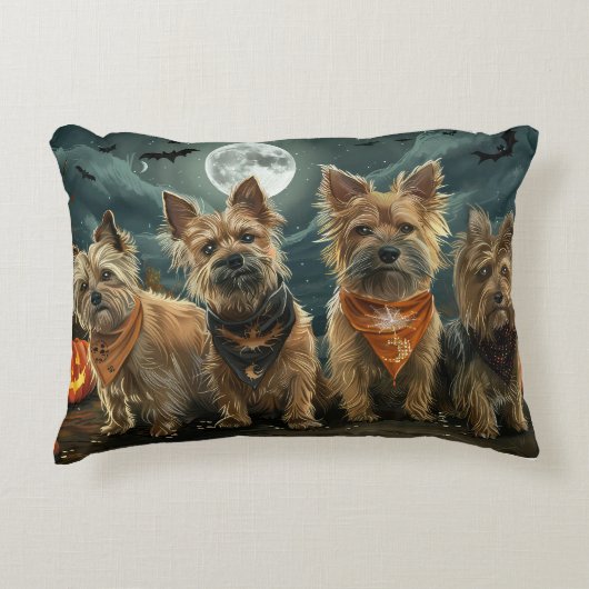 オーストラリアのテリアハロウィン不気味 アクセントクッション (正面)