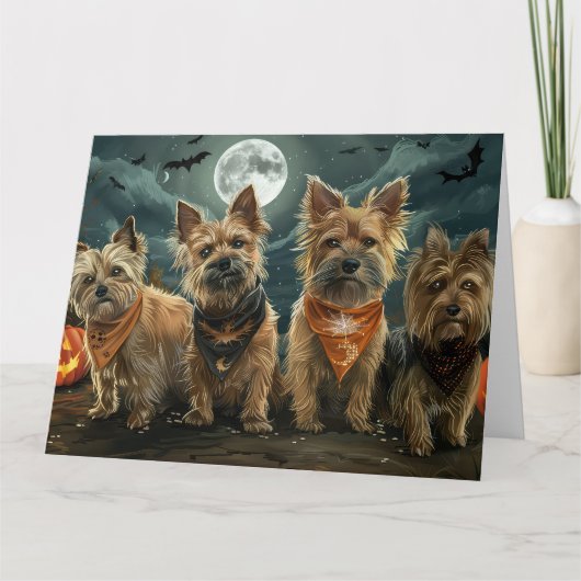 オーストラリアのテリアハロウィン不気味 カード (正面)