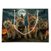 オーストラリアのテリアハロウィン不気味 ラージペーパーバッグ (正面)