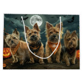 オーストラリアのテリアハロウィン不気味 ラージペーパーバッグ (裏面)