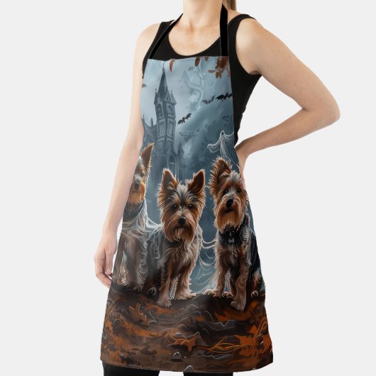 オーストラリアのテリアハロウィーンナイトドギー喜び エプロン (インサイチュ)