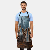 オーストラリアのテリアハロウィーンナイトドギー喜び エプロン (着用した状態)