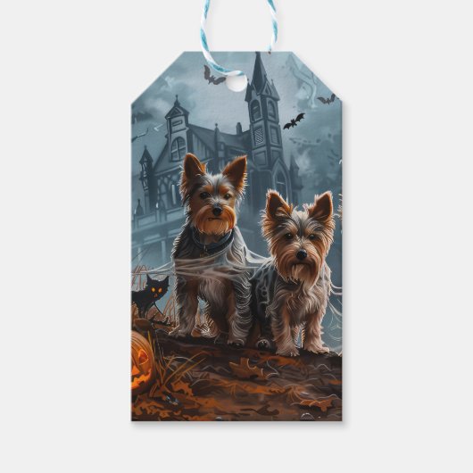 オーストラリアのテリアハロウィーンナイトドギー喜び ギフトタグ (正面)