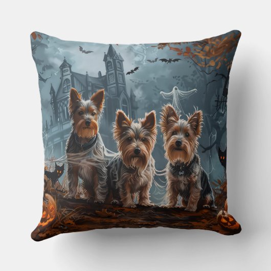 オーストラリアのテリアハロウィーンナイトドギー喜び クッション (裏面)