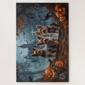 オーストラリアのテリアハロウィーンナイトドギー喜び ジグソーパズル (縦)