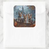 オーストラリアのテリアハロウィーンナイトドギー喜び スクエアシール (バッグ)