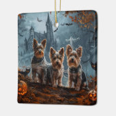 オーストラリアのテリアハロウィーンナイトドギー喜び セラミックオーナメント (左)