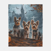オーストラリアのテリアハロウィーンナイトドギー喜び フリースブランケット (正面)