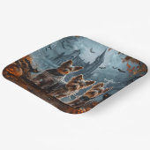 オーストラリアのテリアハロウィーンナイトドギー喜び ペーパープレート (傾斜あり)