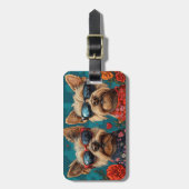 オーストラリアのテリアハートバラバレンタインデー ラゲッジタグ (正面縦)