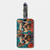 オーストラリアのテリアハートバラバレンタインデー ラゲッジタグ (裏面縦)