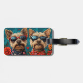 オーストラリアのテリアハートバラバレンタインデー ラゲッジタグ (裏面横)