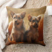 オーストラリアのテリアパピー秋の喜びカボチャ クッション (ブランケット)