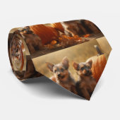 オーストラリアのテリアパピー秋の喜びカボチャ ネクタイ (ロール)