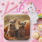 オーストラリアのテリアパピー秋の喜びカボチャ ペーパープレート (パーティー)