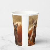 オーストラリアのテリアパピー秋の喜びカボチャ 紙コップ (右)