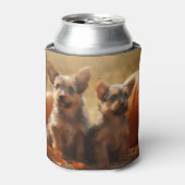 オーストラリアのテリアパピー秋の喜びカボチャ 缶クーラー (缶正面)
