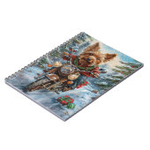 オーストラリアのテリアライディングオートバイクリスマス ノートブック (左側)