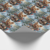 オーストラリアのテリアライディングオートバイクリスマス ラッピングペーパー (角)