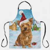オーストラリアのテリア冬のワンダーランドクリスマス エプロン (正面)