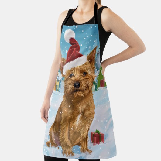 オーストラリアのテリア冬のワンダーランドクリスマス エプロン (インサイチュ)