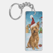 オーストラリアのテリア冬のワンダーランドクリスマス キーホルダー (正面左)