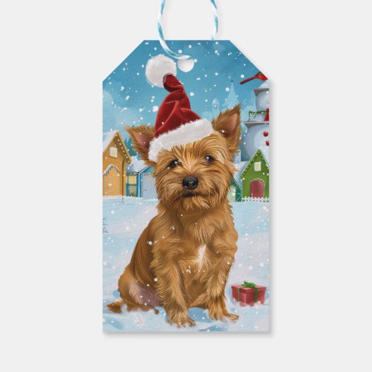 オーストラリアのテリア冬のワンダーランドクリスマス ギフトタグ (裏面)
