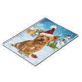 オーストラリアのテリア冬のワンダーランドクリスマス ノートブック (左側)