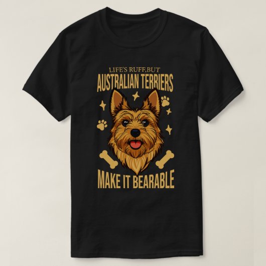 オーストラリアのテリア犬の恋人 Tシャツ (デザイン正面)